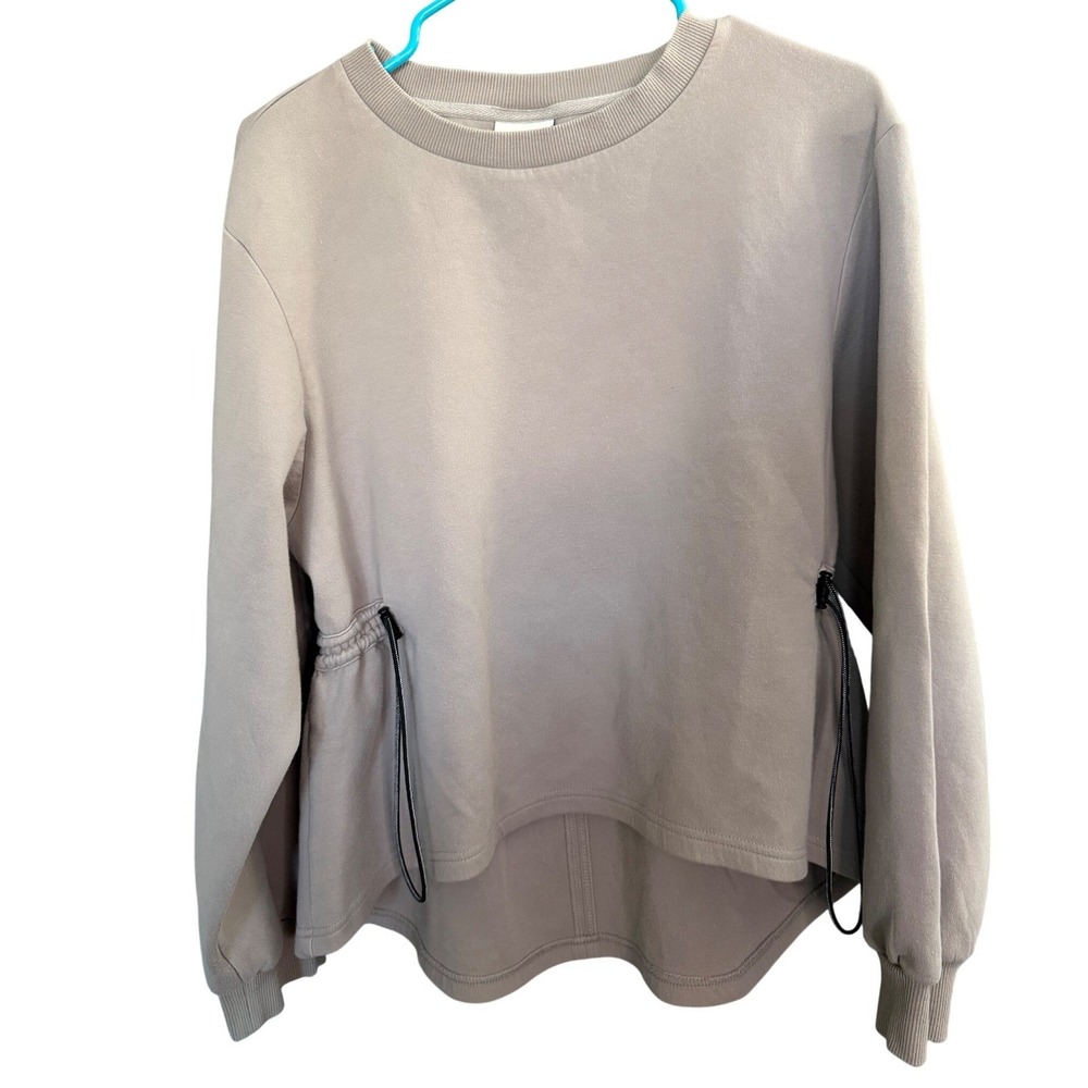 Varley Bella Sweatshirt S Oatmeal Double Faced Cozy Lounge Gym Athleisure Sporty
